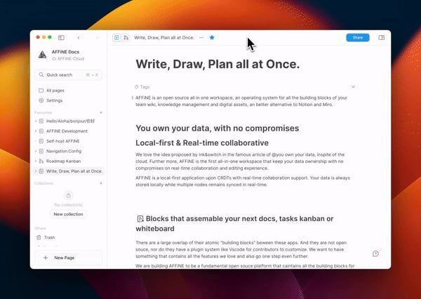 AFFiNE screenshot 2