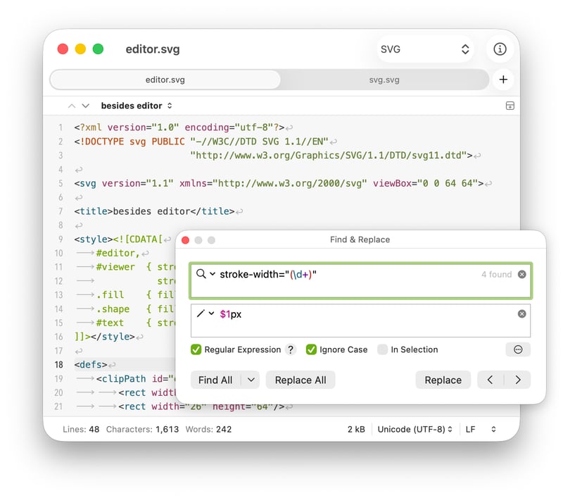 CotEditor screenshot 2